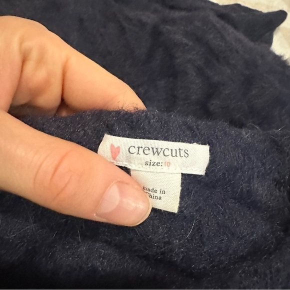 NWOT j crew girls navy blue fuzzy sweater dress - Picture 2 of 3